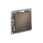 Переключатель проходной 1-кл. СП AtlasDesign 10А IP20 (сх. 6а) 10AX с подсветкой механизм мокко SE ATN000663
