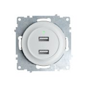 Розетка USB 2-м СП Florence 16А IP20 с подсветкой механизм бел. (1E10351300) OneKeyElectro 2260089