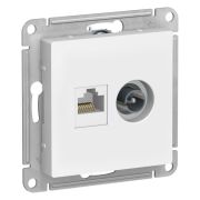 Розетка компьютерная + телевизионная 2-м СП AtlasDesign RJ45 кат.5E + TV механизм лотос SE ATN001389