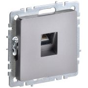 Розетка компьютерная СП RJ45 кат.6 BRITE РК11-БрС механизм сталь IEK BR-K10-2-K46