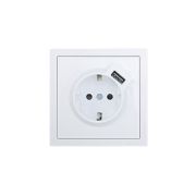 Розетка 1-мест. с/з+USB разъем ZIMA IP20 бел. LEZARD 704-0288-181