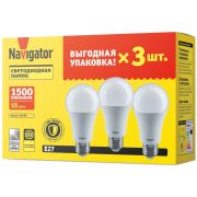 Лампа светодиодная 95 321 NLL-A60-15-230-4K-E27-PACK3 NAVIGATOR 95321