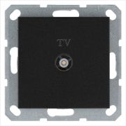 Розетка телевизионная оконечная TV Ф9.5мм механизм антрацит Jasmart G6001B