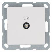 Розетка телевизионная оконечная TV Ф9.5мм механизм бел. глянцевый Jasmart G6001W