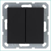 Переключатель проходной 2-кл. 10А IP20 механизм черн. матов. soft touch Jasmart G3022PB