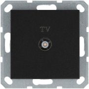 Розетка телевизионная проходная TV Ф9.5мм механизм антрацит Jasmart G6002B