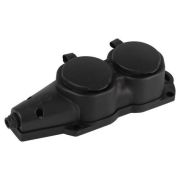 Колодка 2-м с заземл. 16A IP44 KX-2e-B-IP44 каучук. черн. Эра Б0068451