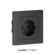 Розетка AtlasDesign Smart 16А L+N с заземл. защ. шторки Zigbee механизм карбон SE ATN001045Z
