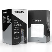 Кабель витая пара U/UTP 4х2х24 AWG кат.5E CCA PVC indoor Fluke tested (м) TOKOV ELECTRIC TKL-C06-U42CCA-5E-305-PVC