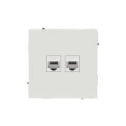 Розетка компьютерная 2-м KANT RJ45 кат.5E без шторки бел. песок DKC 7010664