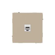 Розетка компьютерная 1-м KANT RJ45 кат.5E без шторки ванильн. марципан DKC 7015663