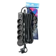 Удлинитель 3х3м с заземл. 10А IP20 USB 2500Вт 220В ПВС 3х1 с выкл. черн. КОСМОС YKsm3m4g-Z-VU10А-B