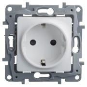 Розетка 1-м СП Etika 16А IP31 250В 2P+E с заземл. защ. шторки немецк. стандарт винтов. клеммы механизм бел. IEK 672222