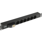 Блок розеток 6 мест PDU (немец. станд.) с автоматом 1U вход С14 без шнура ITK PH21-6D3