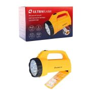 Фонарь аккумуляторный LED3819CSM 9LED + 12SMD 2 режима аккум. SLA 220В желт. Ultraflash 12860