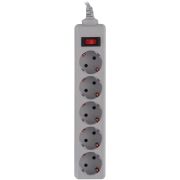 Удлинитель с сетевым фильтром 5х5м с заземл. 7А IP20 500SL-5-G 1.5кВт CCA сер. BURO 354127